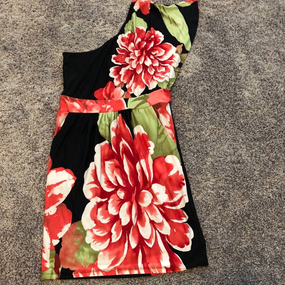 Flower off the shoulder dress